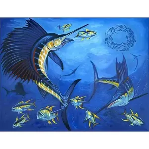 Sailfish Accent Decor Tile Fernando Agudelo Sea Life Art Wall Accent FAA031AT - Product Image 1