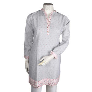 Kurti de Algodón para Mujer - Gris Claro - Product Image 2