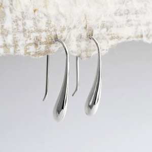 Boucles d'oreilles pendantes en argent sterling avec liquide Design moderne élégant Bijoux pendants élégants - Product Image 3