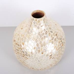 Handicraft Mother Of Pearl <b>Vase</b> Ivory <b>Mosaic</b> Flower Design Handmade Decorative Pot For Wholesale Hotel Decoration And Home Decor - Product Image 3