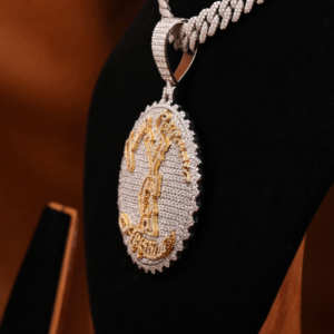 Funky Pendant Iced Out Hip Hop Style Custom Pendant Diseño personalizado Forma Estética Moissanite Diamond 14 KT Oro sólido, - Product Image 3