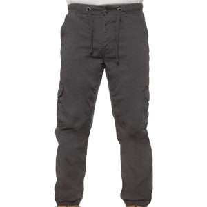 Pantalon Cargo noir pour hommes, taille élastiquée lavée et pantalons Cargo ajustés à revers, vente à chaud - Product Image 5