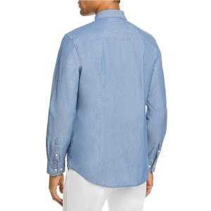 Chemise à manches longues en sergé pour hommes avec poche formelle et épaisse pour la saison printanière - Product Image 2