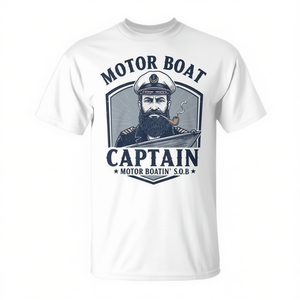 T-shirt Captain Pontoon Boating Motor Boat pour les amateurs de lacs – Produit promotionnel haut de gamme - Product Image 2