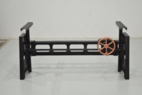 Base de table à manger réglable en hauteur en fonte, style industriel durable, revêtement poudré noir, qualité supérieure, pour ferme et hôtel