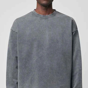 Meilleure édition – T-shirts décontractés à manches longues pour hommes, en maille délavée à l'acide, style urbain vintage, 100 % biologique - Product Image 2