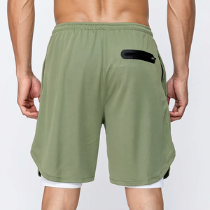 Pantalones Cortos de Malla de Doble Capa con Logotipo Personalizado, Cierre con Cordón Ajustable, Transpirables, Ropa Deportiva para Baloncesto Masculino - Product Image 1