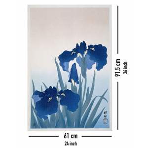 Affiche « Irises » de Ohara Koson de 1925-36, cadre en bois de couleur blanche - Product Image 4