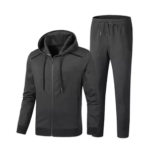 Survêtement de haute qualité survêtement pour hommes meilleur survêtement Slim Fit de couleur verte unie ensembles de costumes de jogging pour hommes - Product Image 2