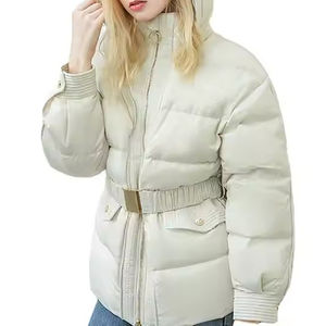 Abrigo Largo de Invierno 2025 para Mujer, Relleno de Lana Ecológica, Grueso, de Lana No Tejida, con Decoración de Logotipo - Product Image 2