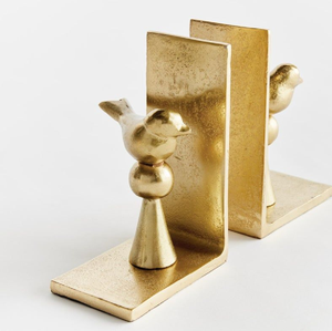 Porte-livres minimaliste en forme d'oiseau doré, figurine d'oiseau chanteur moderne, support de bureau. Disponible aux prix de gros. - Product Image 1