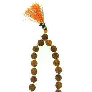 NOVAMART Fine Original 5 Mukhi Rudraksha Mala 108 Beads Orange Japa & Meditation Jaap Religious <b>Beaded</b> <b>Bracelets</b> with Tassel Sha - Product Image 4