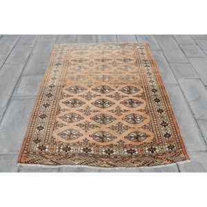 Turkish Rug, Area 4.6x5.9 ft Vintage Rug, <b>Brown</b> Floral <b>Wool</b> Rug - Product Image 1