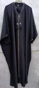 Ropa musulmana tradicional de mujer modesta elegante islámica, ajuste con cremallera abierta, hermoso estilo Abaya de Dubái, accesorio incluido - Product Image 3