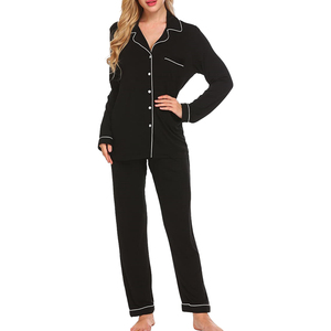 Ensemble de pyjama à manches courtes pour femmes OEM personnalisé Pyjamas confortables Vêtements de détente pour femmes Logo personnalisé Vêtements de nuit deux pièces Ensembles pour femmes - Product Image 6