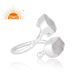 Dernière vente 925 argent Sterling naturel arc-en-ciel lune pierre gemme bague fabricant de bijoux personnalisés - Product Image 4