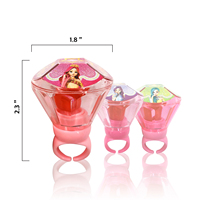 Yum'z Bites Grote Koreaanse Gecoate Roze Harde Cartoon Ring Lollipop Fruitig Aardbei Speelgoed Snoepzakje Kinderen Importeurs Favoriet