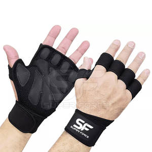 Guantes de neopreno para levantamiento de pesas con soporte para muñequera para ejercicio y entrenamiento Guantes cómodos de neopreno para levantamiento de pesas - Product Image 1