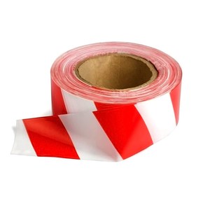 Ruban de signalisation de sécurité rouge-blanc 500m, modèle Caution Tape, matériaux PE et PVC, design imprimé - Product Image 1