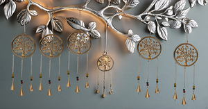 Campanas de viento de hierro de vida de árbol positivo para el hogar, adorno decorativo colgante para regalo de cumpleaños y aniversario, adornos de jardín - Product Image 3