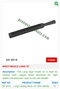 แม่พิมพ์แท่งยาว15 GS 401A สำหรับเครื่องมือเครื่องประดับ-เครื่องมือเครื่องเพชรพลอย - Product Image 2
