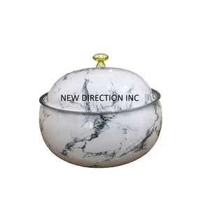 Pot chaud de stockage des aliments de finition en émail Pot chaud de serveur de casserole de forme arrondie à double paroi écologique - Product Image 1