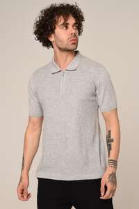 Camiseta de punto de algodón de lujo para hombre 100% algodón ganchillo sólido manga corta cuarto de cremallera Golf para verano Casual clásico para Polo - Product Image 3