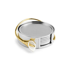 ชุดที่รองแก้วโลหะสำหรับตกแต่งรูปดอกไม้สีทองหรูหราสไตล์บ้านและร้านอาหาร - Product Image 2