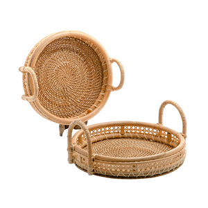 Eco-Friendly, Round Rattan <b>Serving</b> <b>Tray</b>, Timeless <b>Tray</b> Design From 100% Natural Rattan For Table Decor, Home Decor From Vietnam - Product Image 2