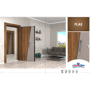 ประตูเหล็ก ABSDOOR FLAX ดีไซน์ทันสมัย ป้องกันเสียงรบกวน พร้อมระบบปรับความร้อนด้วยมือ สำหรับภายในอพาร์ทเมนต์และภายนอก ผลิตจาก PVC ประเทศตุรกี - Product Image 6