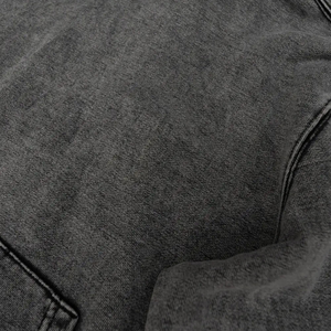 Sweat à capuche oversize vintage en molleton lourd pour homme - Tissu en molleton personnalisable, mélange de coton, noir - Product Image 2