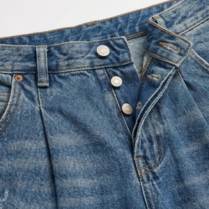 Pantalones de Mezclilla Transpirables con Cintura Elástica, Pierna Ancha, al por Mayor, Pantalones Casuales de Moda para Mujer, Holgados, OEM, Premium, Modernos - Product Image 4