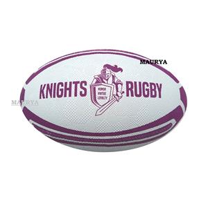 Pelota de entrenamiento de rugby con logotipo personalizado, material de goma duradero con vejiga de látex para entrenamiento de fútbol - Product Image 3