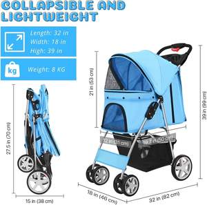 Carrito para mascotas con marco de acero y rueda de rotación, Diseño Popular de Vietnam, fabricante de alto estándar, estilo cochecito para mascotas - Product Image 4