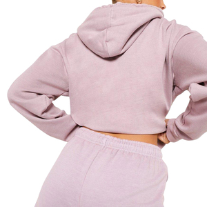 สเวตเชิ้ตโอเวอร์ไซส์ของผู้หญิงผ้าโพลีเอสเตอร์ผ้าฝ้ายโพลีเอสเตอร์ลวดลายสีทึบสำหรับฤดูหนาวแบบวินเทจซีดจาง - Product Image 2