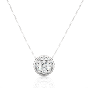 Collier de diamants de style vintage pendentif-VVS Clarity Lab Grown Diamond Halo Design pendentif en or pur 14k de fournisseurs - Product Image 3