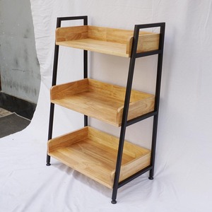 CASAN ชั้นวางของไม้ 3 ชั้นพร้อมโครงเหล็ก 60x36x91(ซม.) KS68091 แบบตั้งพื้นสำหรับห้องนั่งเล่น - Product Image 5
