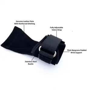 Poignées de gymnastique en cuir de haute qualité, personnalisées, très vendues, pour l'entraînement de musculation - Confortables, légères, unisexes, pour la paume et le poignet - Product Image 4