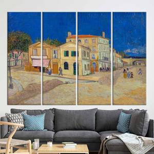 Lienzo impreso con arte de Van Gogh, póster decorativo de paisaje urbano, 4P: estirado sobre lienzo - Product Image 1