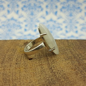 Anillo de diseñador hecho a mano artesano bohemio 925 Plata sólida Arco Iris piedra lunar piedra preciosa ajuste Marquesa forma diamante joyería - Product Image 4