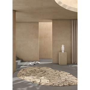 พรมขนสัตว์และวิสโคสทอมือสีเบจและสีน้ำตาลลายนามธรรมสำหรับใช้ในบ้านและตกแต่งห้องนั่งเล่น Tra-15171 - Product Image 5