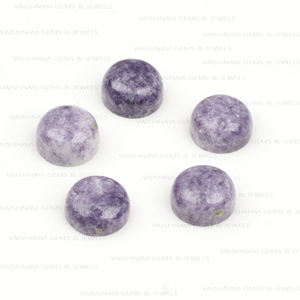 เครื่องประดับควอทซ์อัญมณีทรงแบนปรับเทียบทรงหลังเรียบ10มม. สีม่วงธรรมชาติผลิตจากวัสดุขายส่ง - Product Image 2