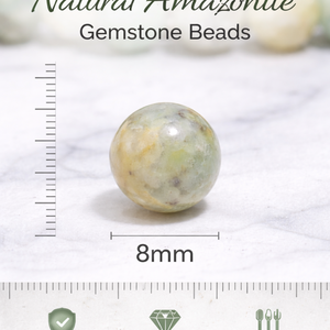 Perles en gros Beadsnfashion, perles en amazonite naturelle de 8 mm, fournitures de haute qualité pour la fabrication de bijoux DIY, bracelets, colliers, boucles d'oreilles - Product Image 4