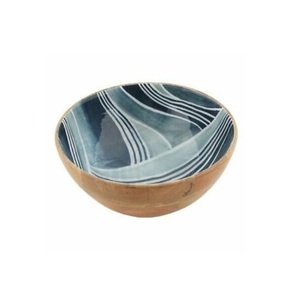 ชามเคลือบลายไม้พิมพ์ด้วยมือเครื่องครัวสำหรับงานปาร์ตี้ชามสลัดโลหะผลิตโดยตรงดีไซน์ใหม่ - Product Image 1