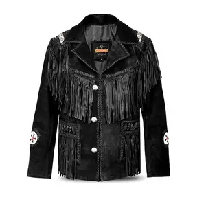 Factory Outlet jaket koboi pria tampilan trendi modis Premium jaket Barat pakaian koboi warna kustom terlaris jaket Barat