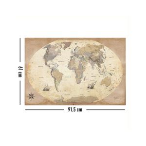 Retro Style World Map <b>Poster</b> Paper Wall Decor - Product Image 4