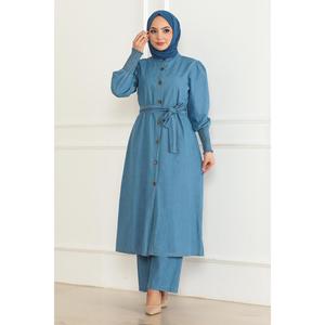 Ensemble de jeans déchirés bleu foncé 19227, haut en coton à manches longues et col rond décontracté pour femmes, taille XS à XL - Product Image 6