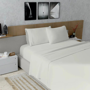 Juego de cama ajustado de Jersey suave y de alto grado más vendido, sábanas blancas de bajo precio de fabricante profesional - Product Image 2