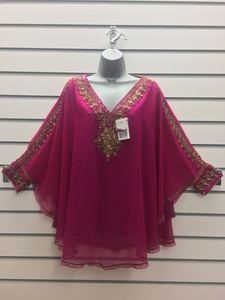 Chemisier caftan perlé élégant pour femmes haut brodé à motif solide pour soirée club ou vêtements de plage - Product Image 6