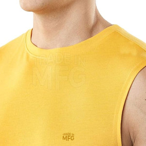 2024 nueva llegada personalizada Color sólido secado rápido camiseta sin mangas transpirable algodón Casual Fitness y ropa de entrenamiento precio al por mayor - Product Image 6